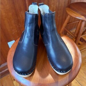 Black Leather Ankle Boots